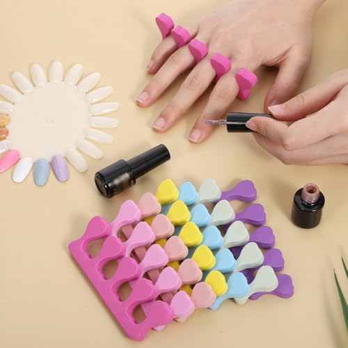YBEATY 35 PCS Heart Sponge Toe Separators Set for Pedicure & Manicure