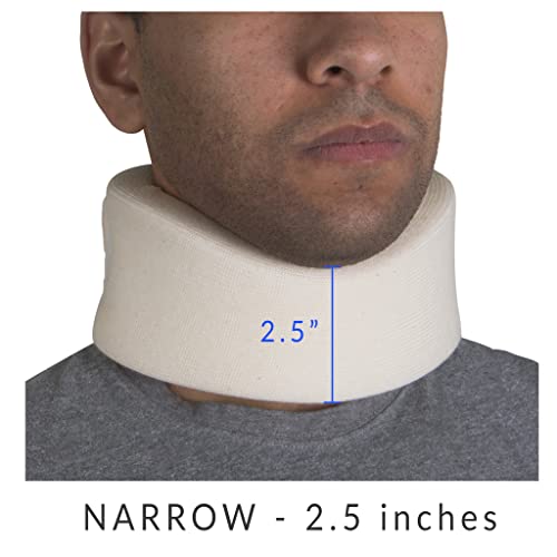 OTC Soft Contour Foam Cervical Collar Neck Support Brace - Narrow 2.5" Depth, Medium, White