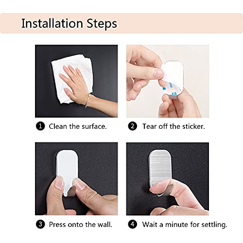 Kiemeu Heavy Duty Self-Adhesive Hooks - 10 Pack for Home Organization