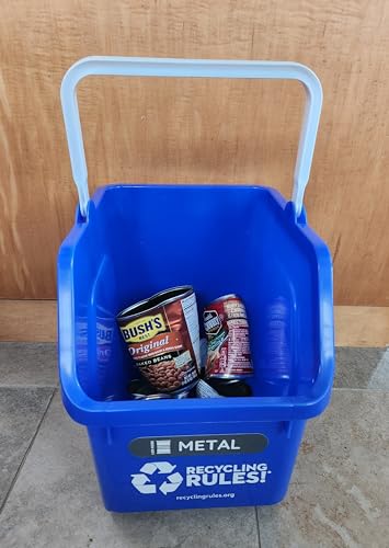 Recycling Bin Sticker Set for Paper, Plastic, Glass & Metal
