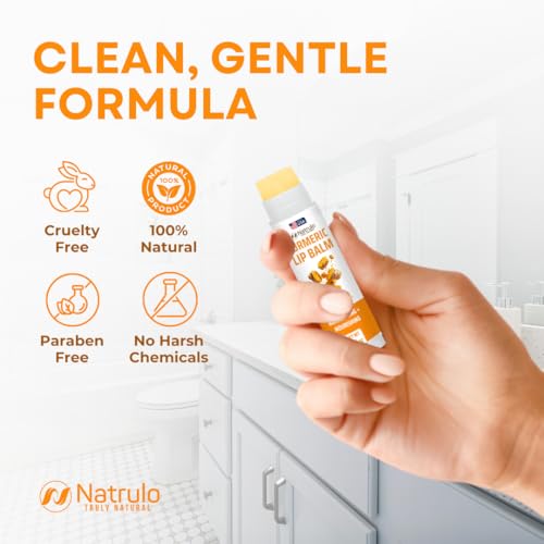 Natrulo Turmeric Lip Balm for Dark Lips – Hydrating Lemon Brightening Chapstick