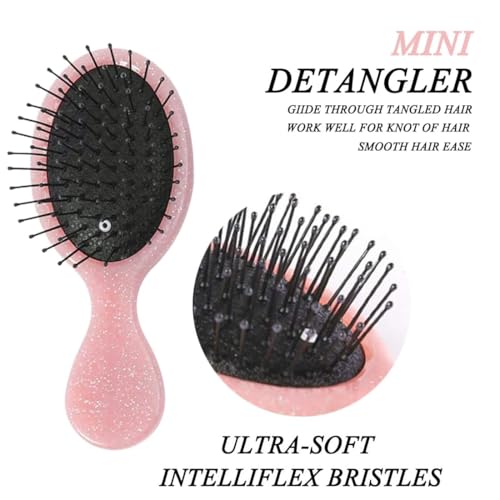 Toddler Detangler Hair Brush - Pink Travel Detangling Brush for Kids & Women