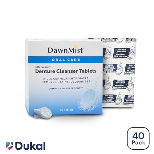 Dukal DawnMist Antibacterial Denture Cleaning Tablets 40 Count