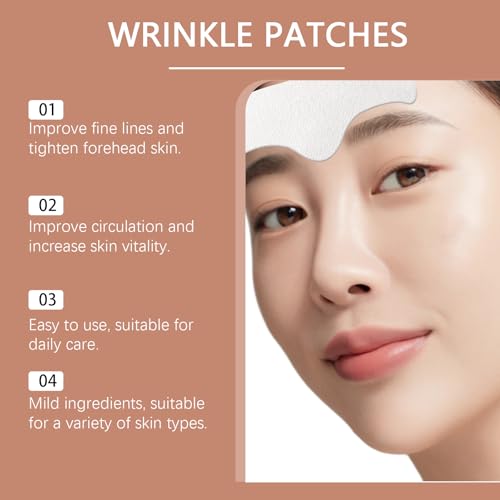 BEUKING Forehead Wrinkle Patches 10 Pack - Anti-Aging Hyaluronic Acid & Collagen Treatment