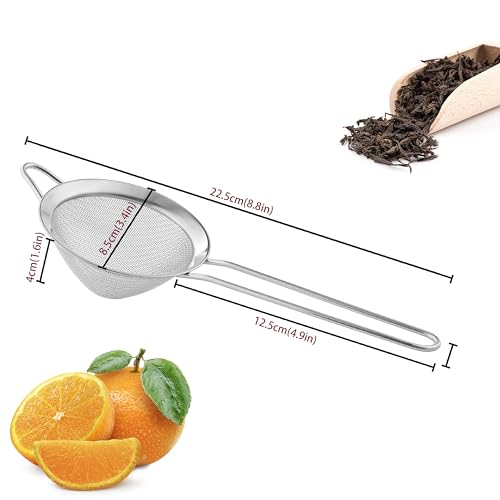 OLULU 9-Pack Stainless Steel Fine Mesh Strainer Set – 3.2-Inch Mini Strainers