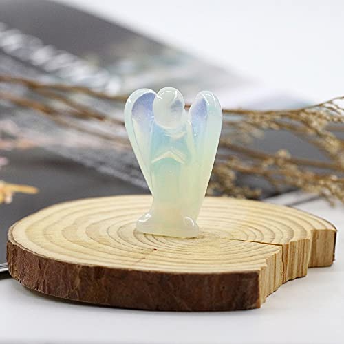 Opalite Crystal Guardian Angel Figurine 1.5 Inch Pocket Statue