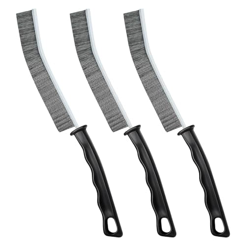 BANSTLE Hard-Bristled Crevice Cleaning Brush - 3 Piece Set for Grout & Tiles