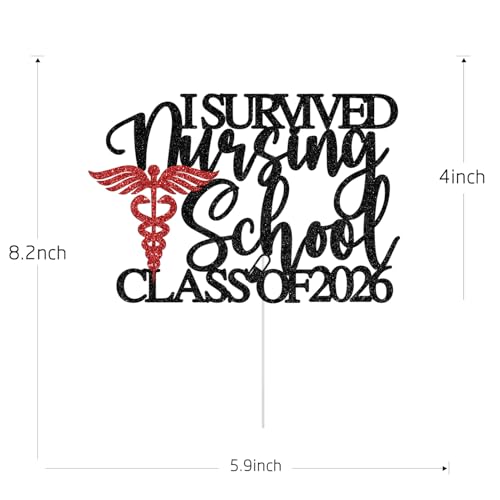 I Survived Nursing School Cake Topper - Graduation Decor 2026