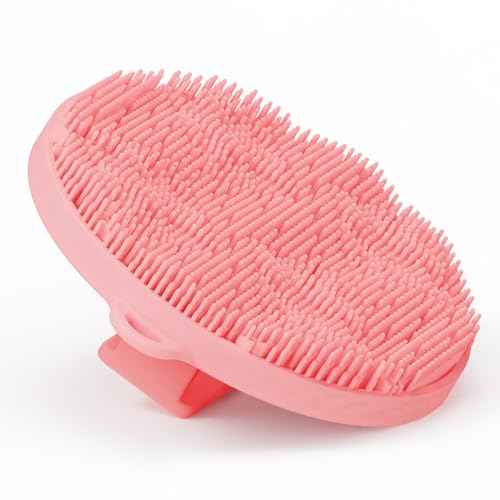 Arswin Silicone Body Scrubber & Exfoliating Shower Brush for Sensitive Skin, Pink