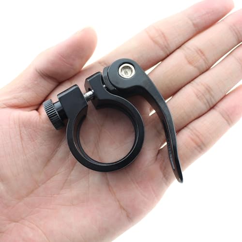 28.6mm Diameter Mountain Road Bike Part Bicycle Seatpost Clamp Black Aluminium Bicycle Quick Release Seat Clamp Suitable for 25.4mm Seatposts