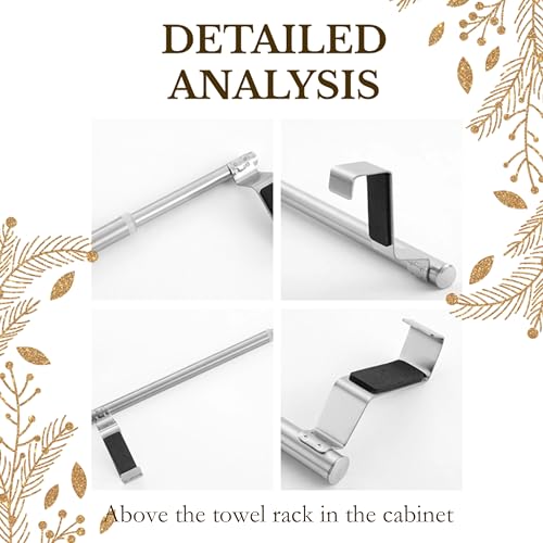 Stainless Steel Over Cabinet Towel Holder 2-Pack Kitchen Door Mount