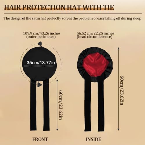 Reversible Double-Layer Satin Sleep Bonnet for Women