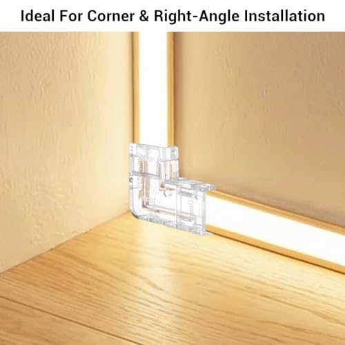 20 Pcs L-Shaped LED Strip Connectors for 8mm COB Lights