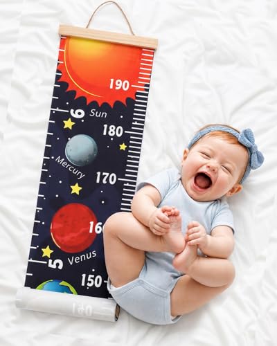 MIBOTE Kids Growth Height Chart - Removable Canvas Ruler, 79" x 7.9"