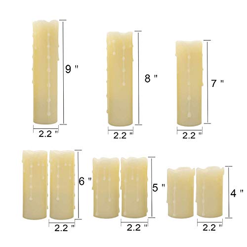9 Pack Flameless Pillar Candles with Remote & Timer - Drip Effect, Safe Battery Operated