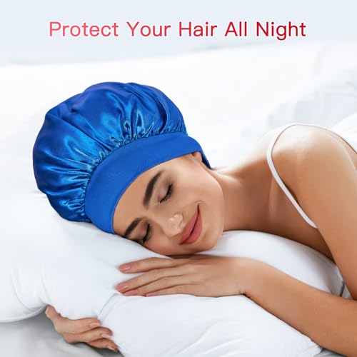 Q&J Fabric Co. Large Satin Sleep Bonnet for Curly Hair & Braids
