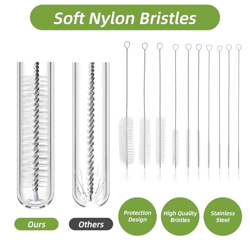 10-Pack Extra Long Straw Cleaning Brushes - 8.2 Inch Durable Design