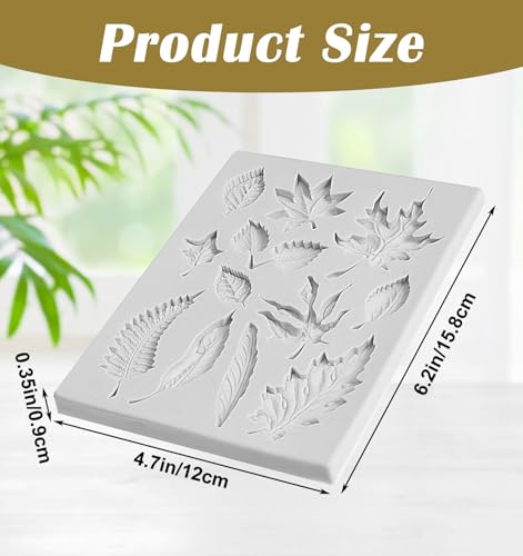 12-Piece Silicone Leaf Molds for Baking & Crafting