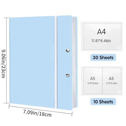 Portable Art Portfolio Folder with 40 Clear Protectors - A4 & A5