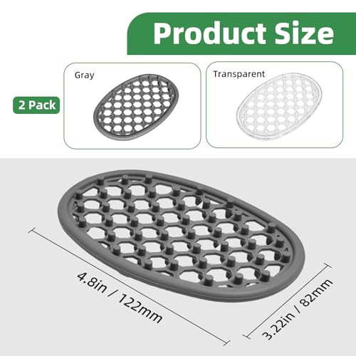 Langierspur Silicone Soap Holder 2-Pack, Self-Draining Soap Dish (Grey/Clear)