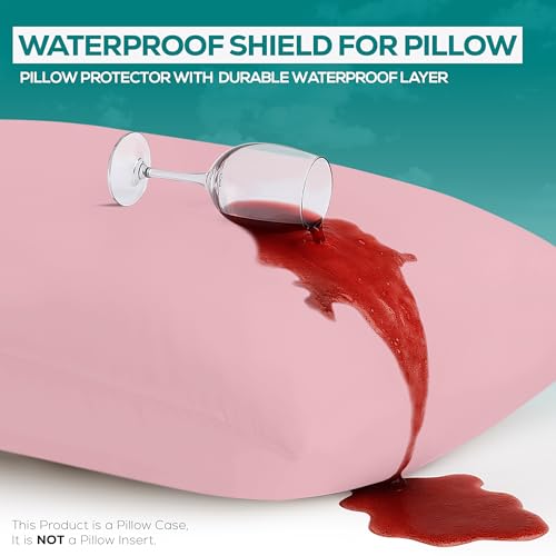 King Size Pillow Protectors (Set of 2) - Waterproof & Dust Mite Proof