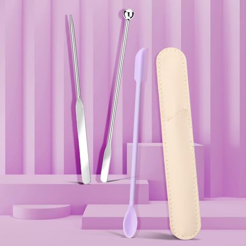 Larrel 3 Pcs Stainless Steel Makeup Spatula & Mixing Tool Set