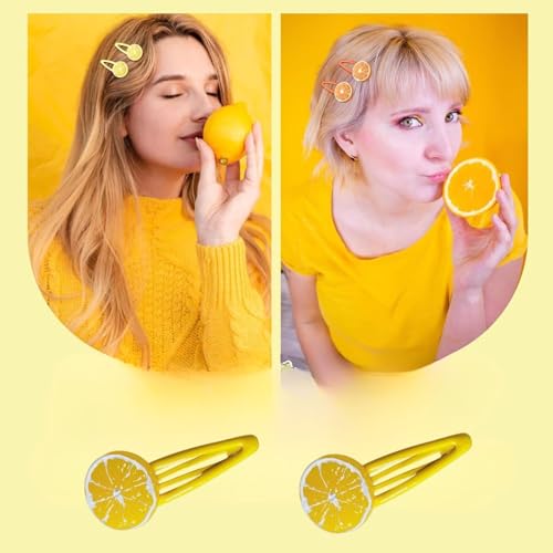 Orange Slice Hair Clips 2Pcs Decorative Snap Barrettes for Women Girls