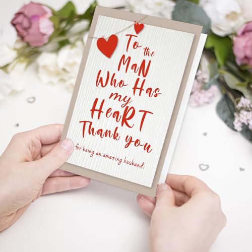 Heartfelt Valentine's Day Card for Husband - 8x5 Durable Design