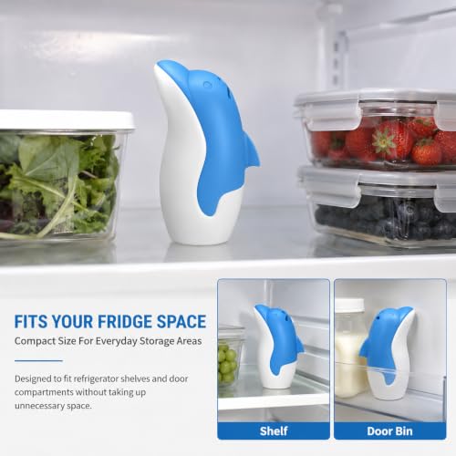 Asltw Dolphin Refrigerator Deodorizer Box - Refillable Blue Odor Absorber