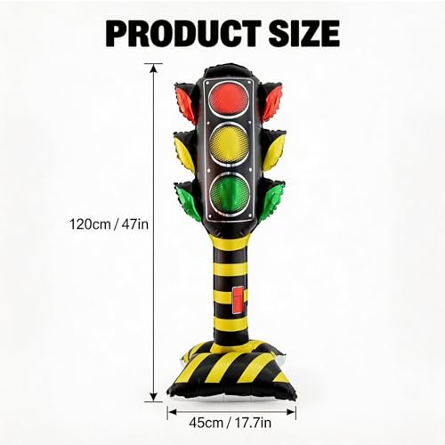 Traffic Light Balloons Set - 59 Inch Foil Balloons for Car-Themed Parties
