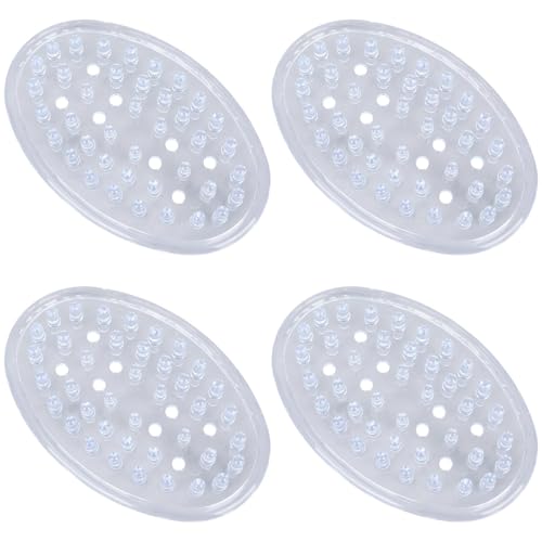 4-Pack Clear Plastic Soap Dish with Drainage Holes - PVC Soap Saver for Bathroom & Kitchen