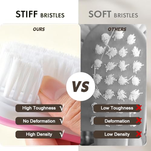2-Pack Ergonomic Shoe Cleaning Brushes - Pink Set for Stains
