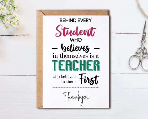 Teacher Appreciation Card - Believe in Yourself - 5x7 Thank You Card