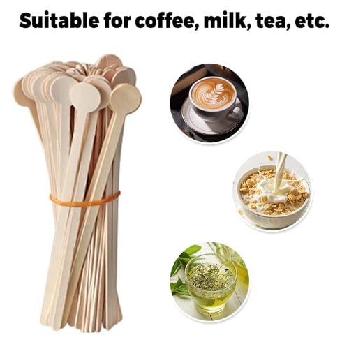 Wooden Coffee Stirrers - 20 Pack Eco-Friendly 6 Inch Stir Sticks