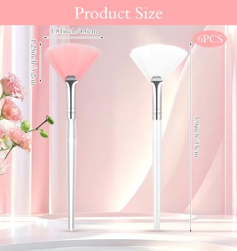 6Pcs Soft Fan Facial Brushes for Skincare Mud Clay Masks & Makeup