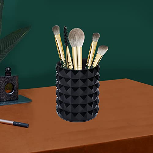 Funtygy Black Acrylic Makeup Brush Holder - Modern Vanity Organizer