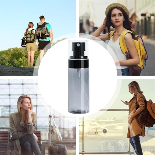 Travel Size Fine Mist Spray Bottles 30ml Clear Plastic Refillable Perfume Atomizer Leak-Proof Container 4 Pack