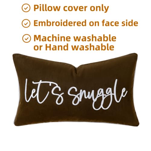 Let's Snuggle Decorative Lumbar Pillow Cover - Brown 12x20"