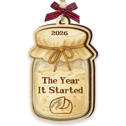 Sourdough Christmas Ornament - Handmade Wooden Baking Keepsake for Tree Decor