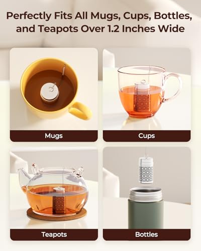 Reinmoson Extra Small Tea Strainer - Fine Mesh Infuser, 1.2"x2.2"