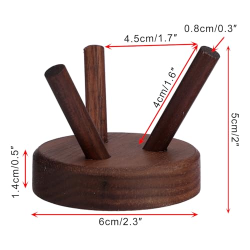 GUSHBIN Wooden Baseball Display Stand, Brown, 2.3" x 2"