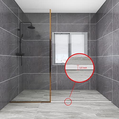 39-Inch White Shower Water Dam - Keep Countertops & Showers Dry