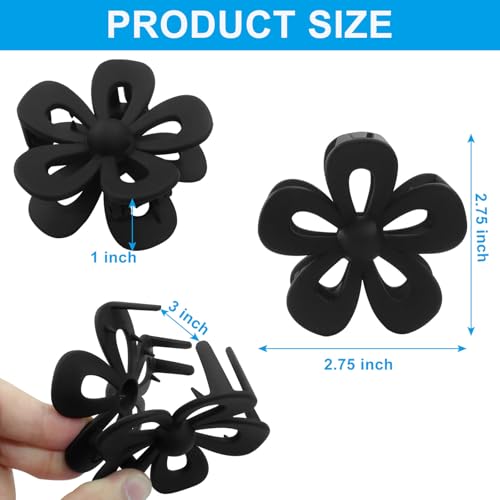 Large Flower Claw Clips 6 Pack Matte Hair Clips for Thick Hair