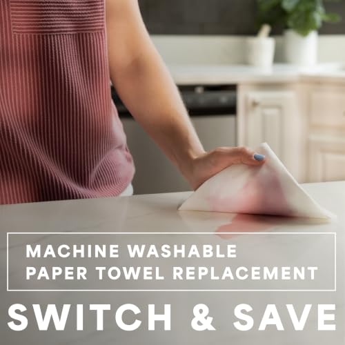 Microfiber Cleaning Cloths 30 Pack - Reusable White Kitchen & Household Rags