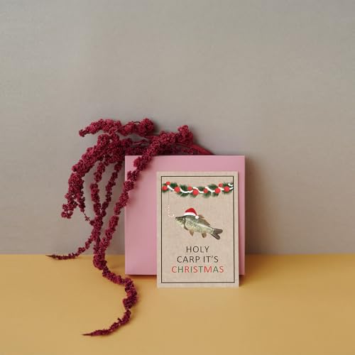 Funny Fish Christmas Card for Fish Lovers - Holiday Card with Holy Carp Variation