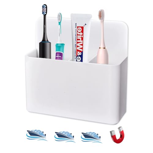 White Magnetic Toothbrush Holder for Cruise Travel - Portable & Durable