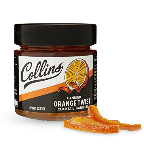 Collins Candied Orange Peel Twist in Syrup - 10.9 oz Cocktail Garnish