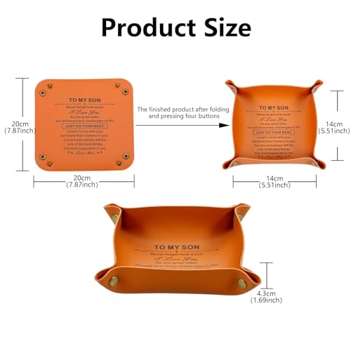 To My Son Inspirational Leather Tray - Gifts from Mom for College