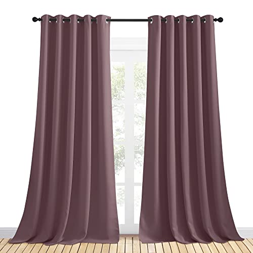 NICETOWN Thermal Blackout Curtains - Dry Rose, 70" x 108", 2-Panel Set