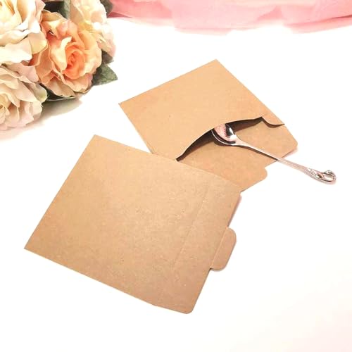 50pcs Kraft Paper CD/DVD Sleeves - Brown Storage Envelopes 5x5 Inches
